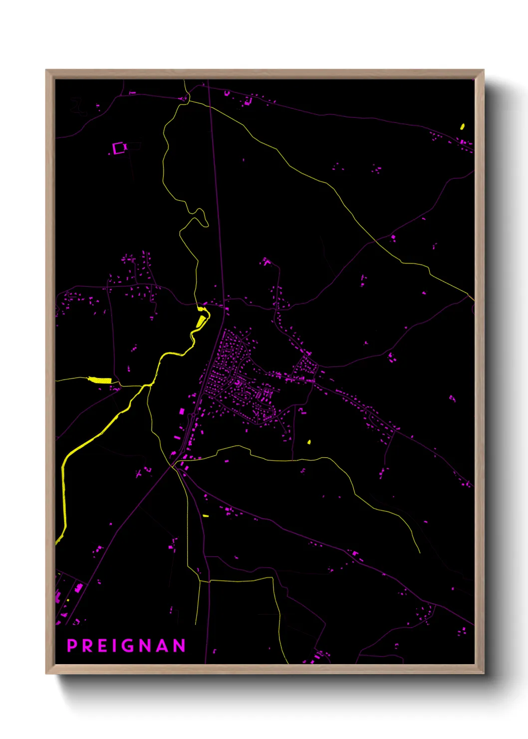 Une affiche de carte sur Preignan