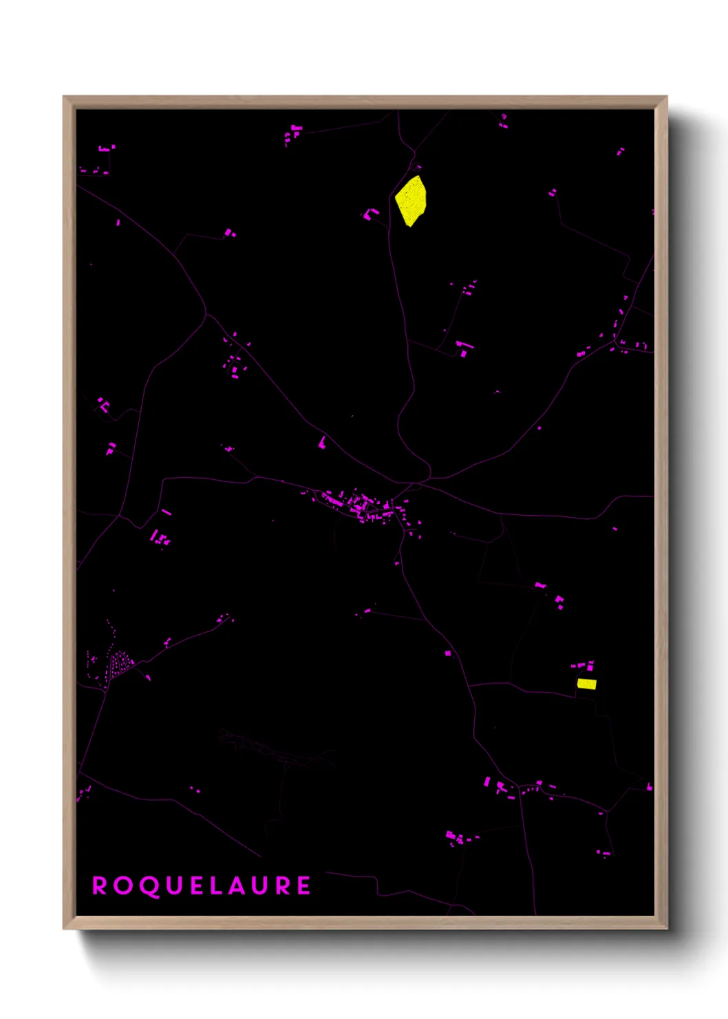 Une affiche de carte sur Roquelaure
