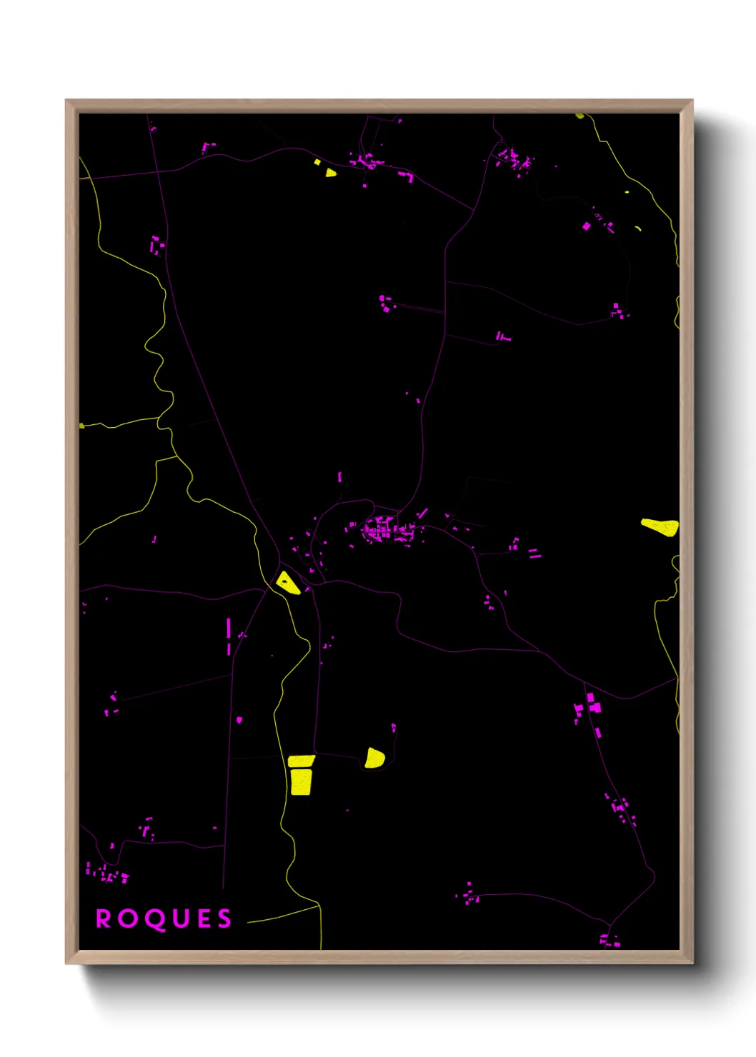 Une affiche de carte sur Roques