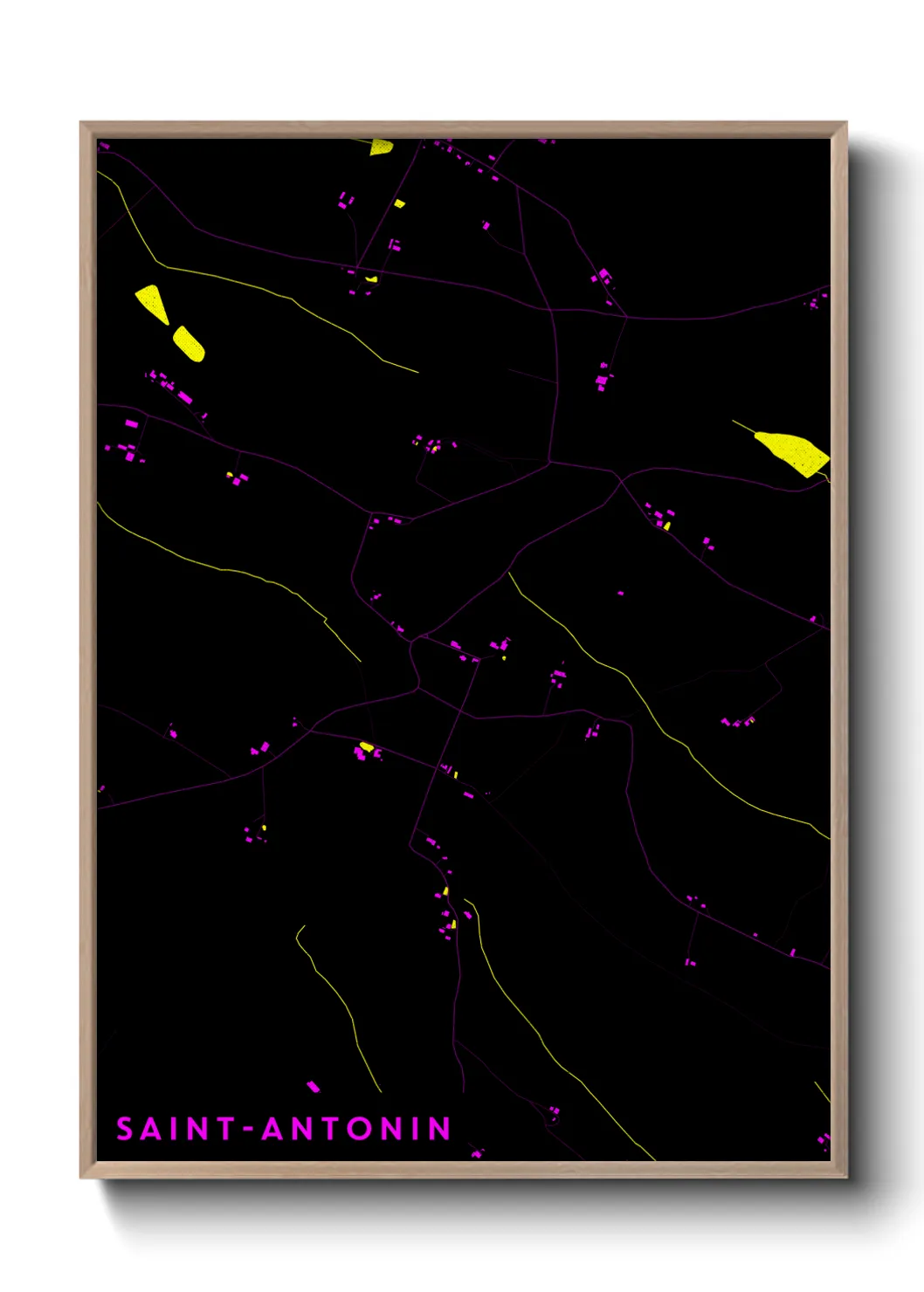Une affiche de carte sur Saint-Antonin