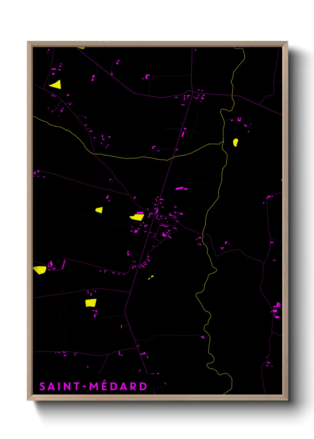 Une affiche de carte sur Saint-Médard