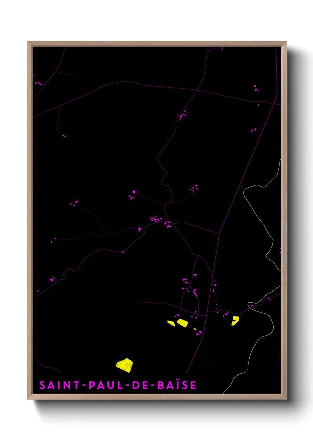 Une affiche de carte sur Saint-Paul-de-Baïse