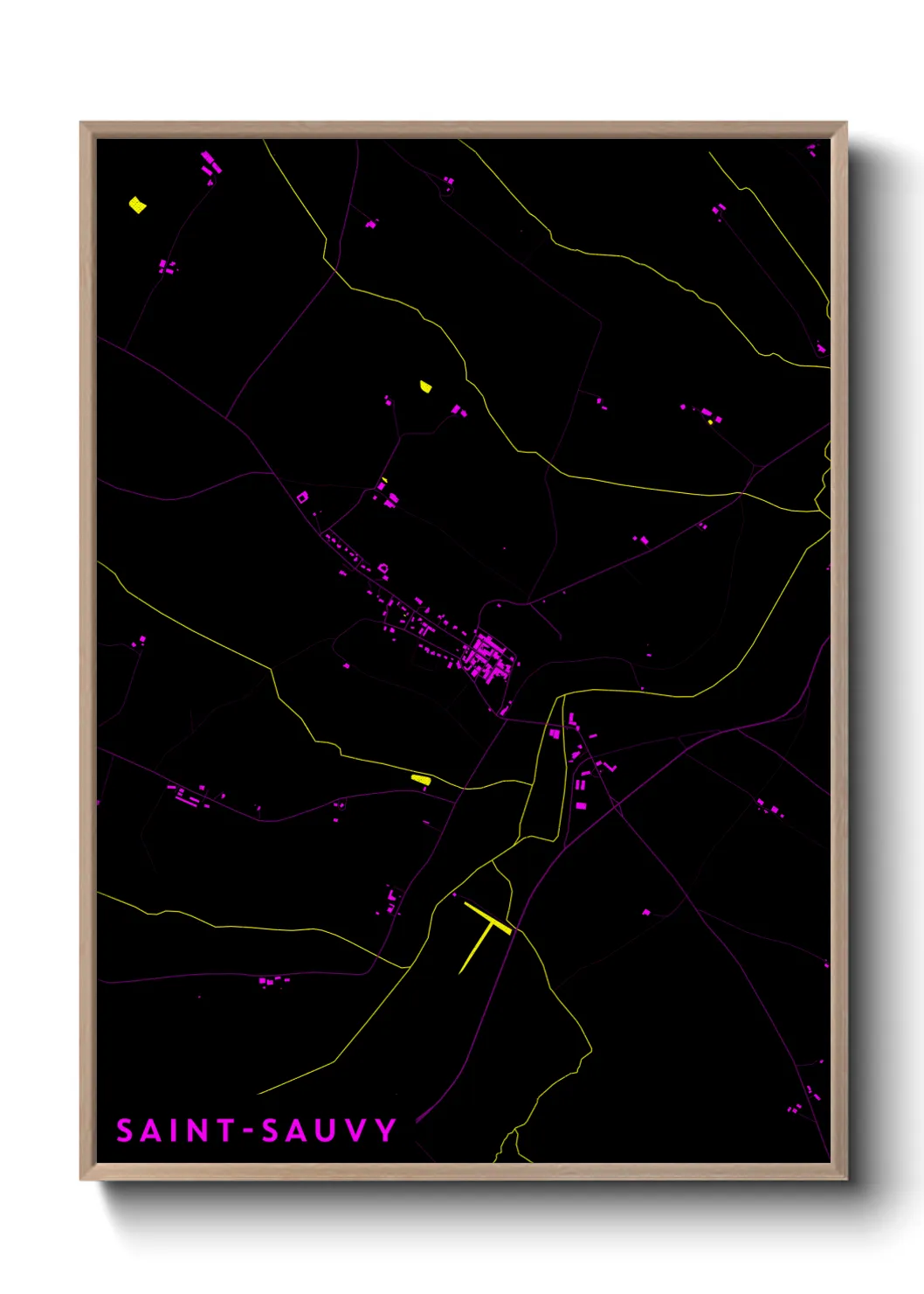 Une affiche de carte sur Saint-Sauvy