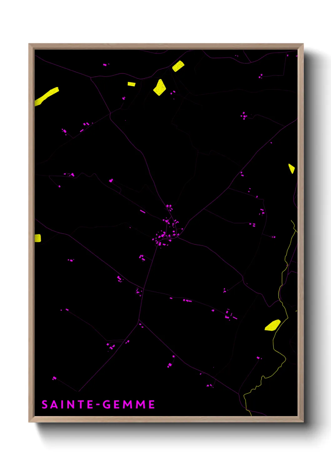 Une affiche de carte sur Sainte-Gemme
