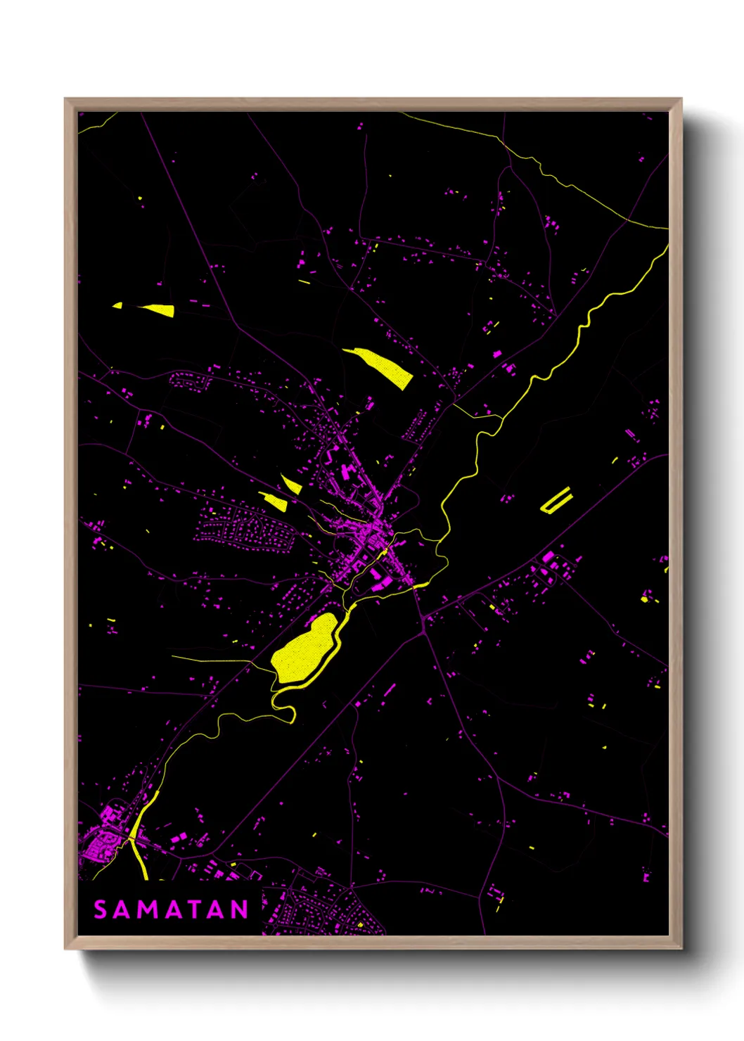 Une affiche de carte sur Samatan