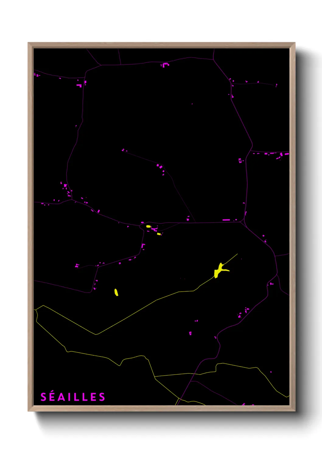 Une affiche de carte sur Séailles