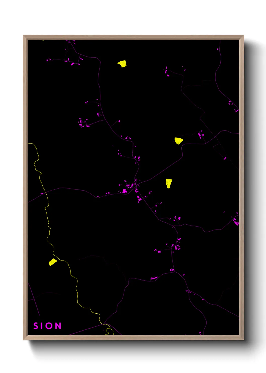 Une affiche de carte sur Sion