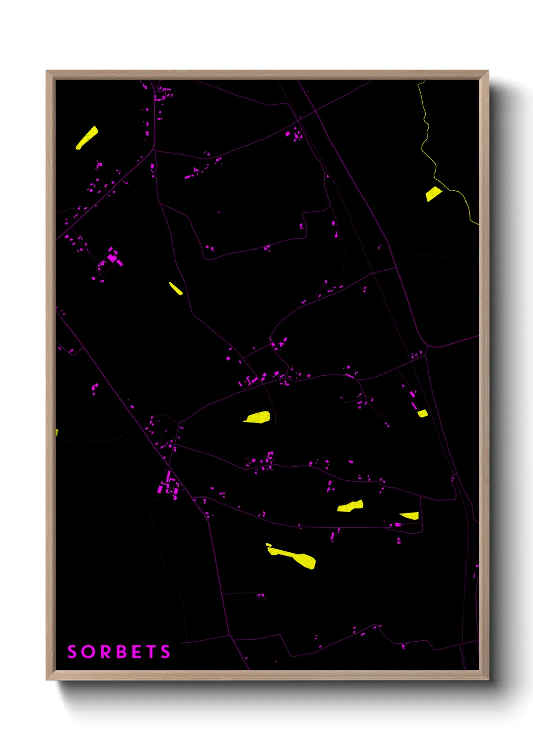 Une affiche de carte sur Sorbets