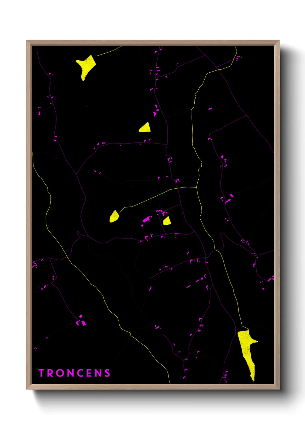 Une affiche de carte sur Troncens
