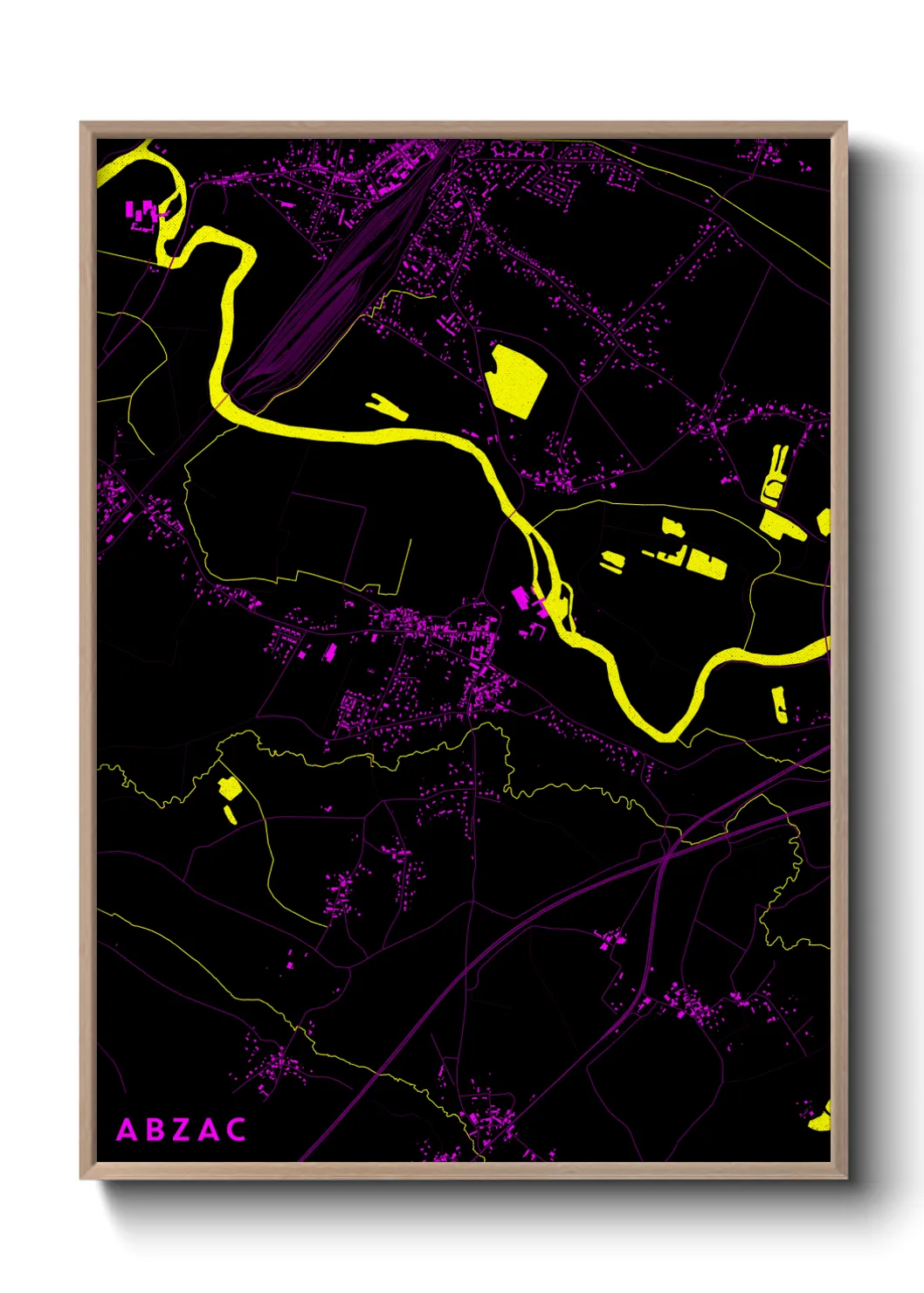 Une affiche de carte sur Abzac