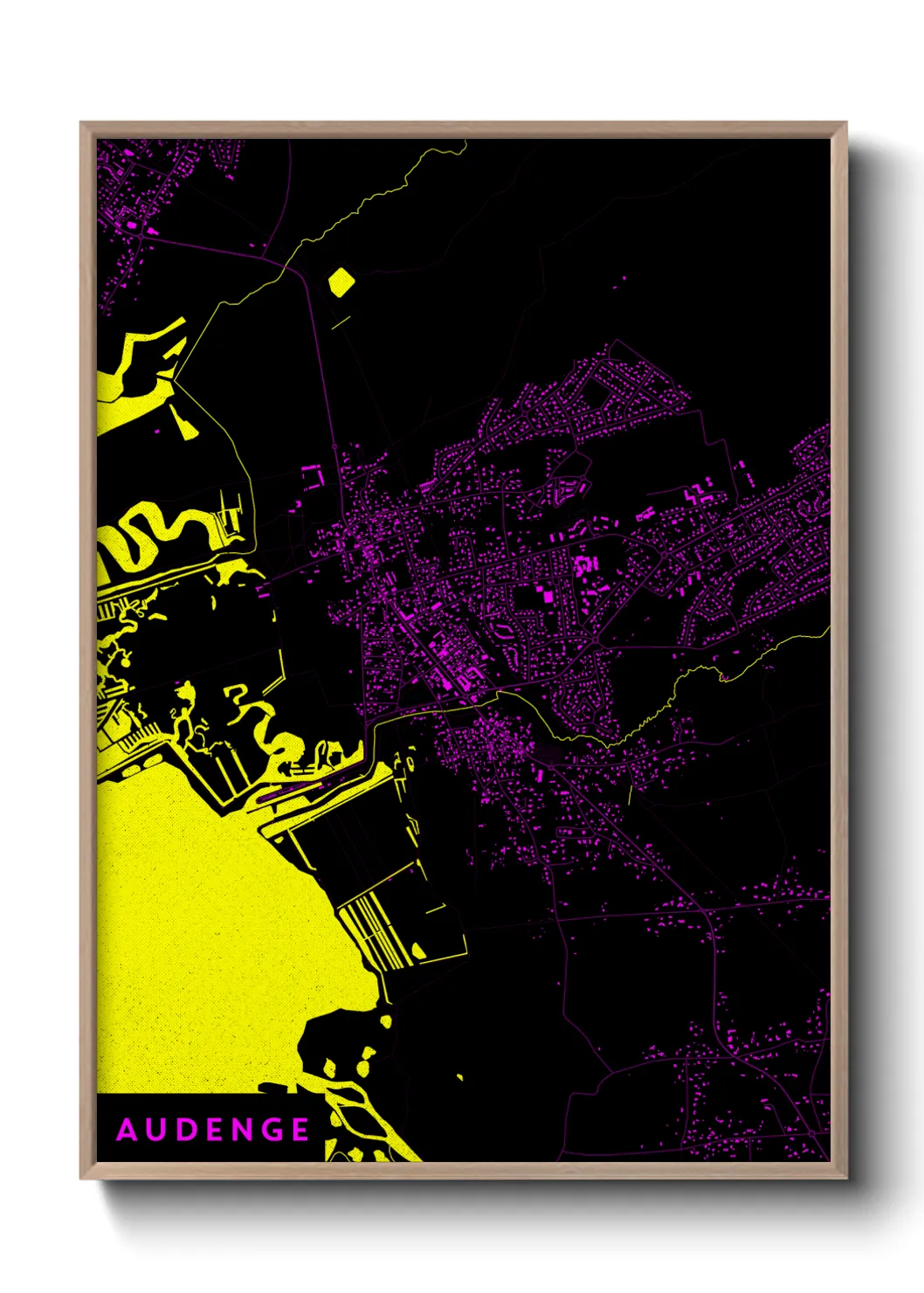 Une affiche de carte sur Audenge