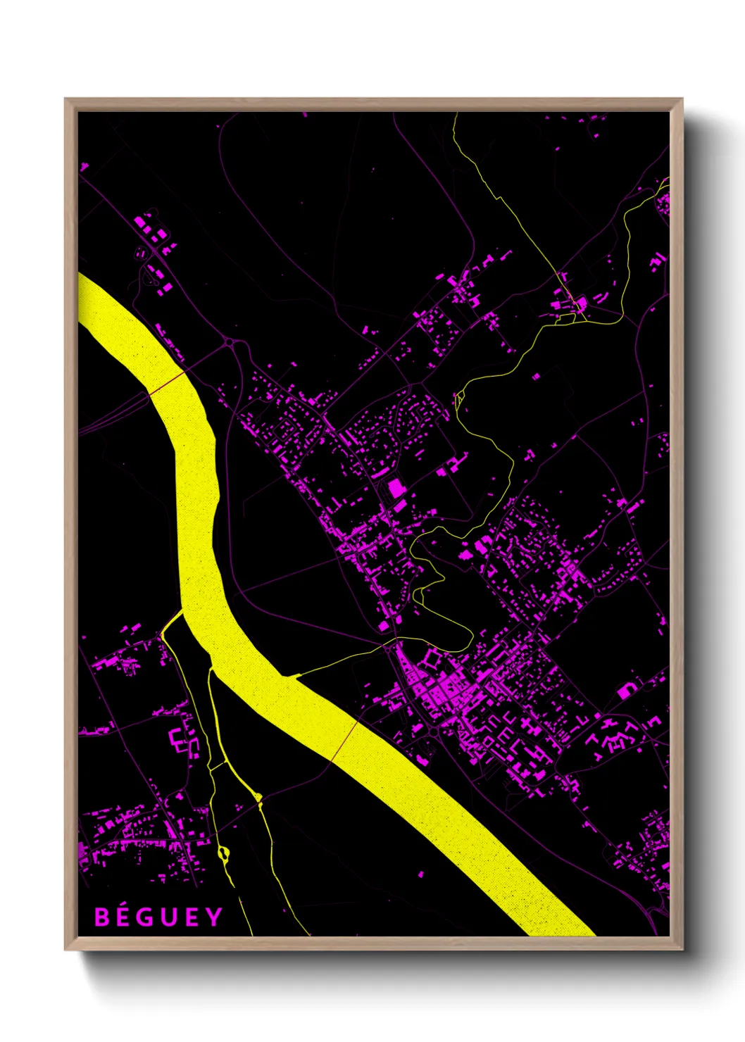 Une affiche de carte sur Béguey