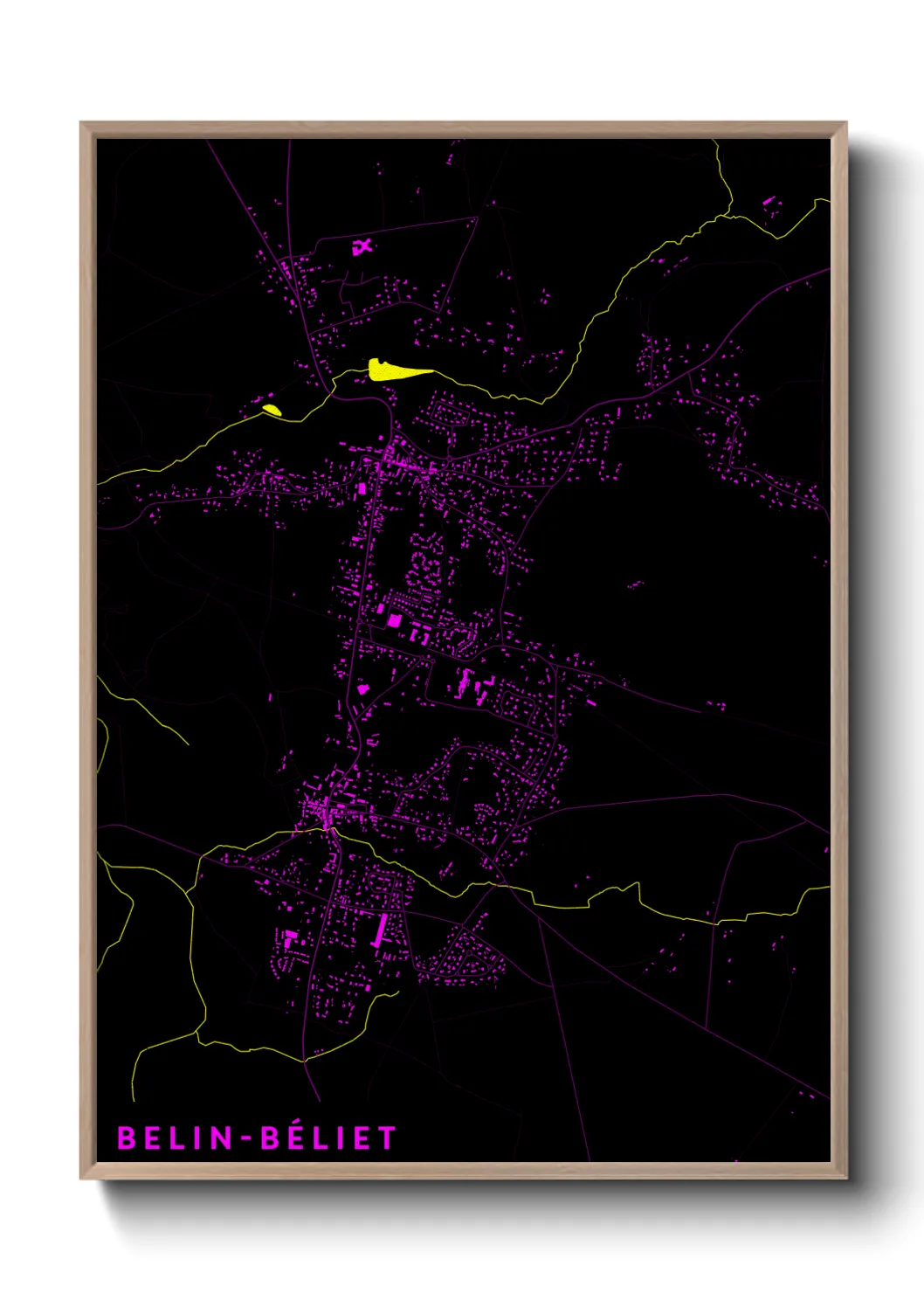 Une affiche de carte sur Belin-Béliet