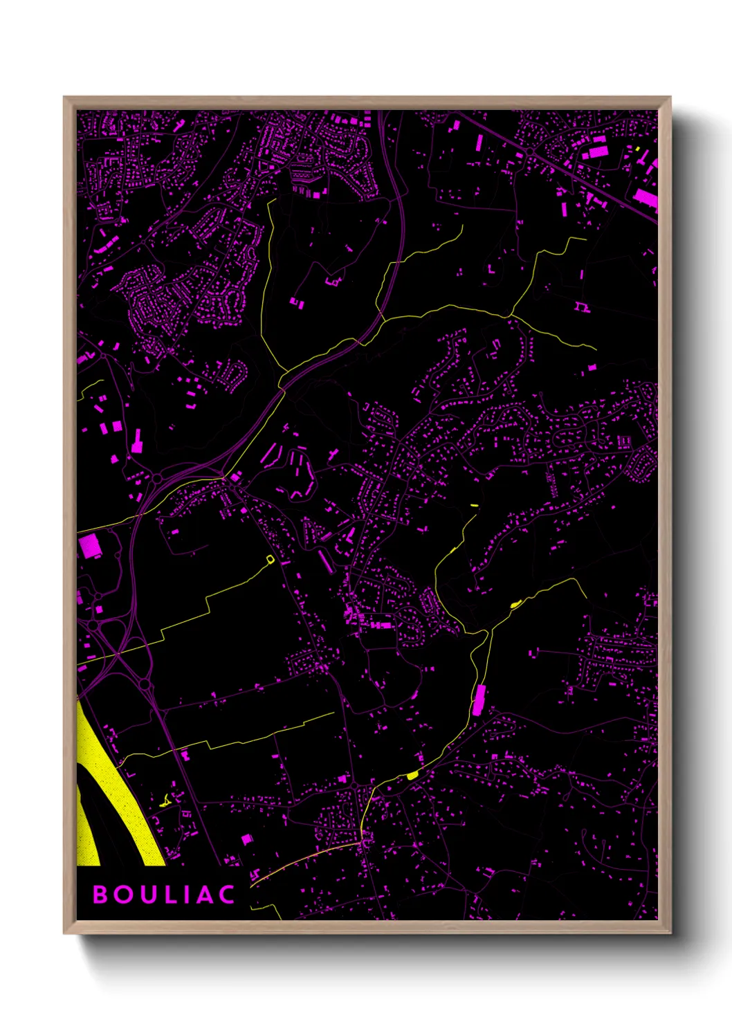 Une affiche de carte sur Bouliac