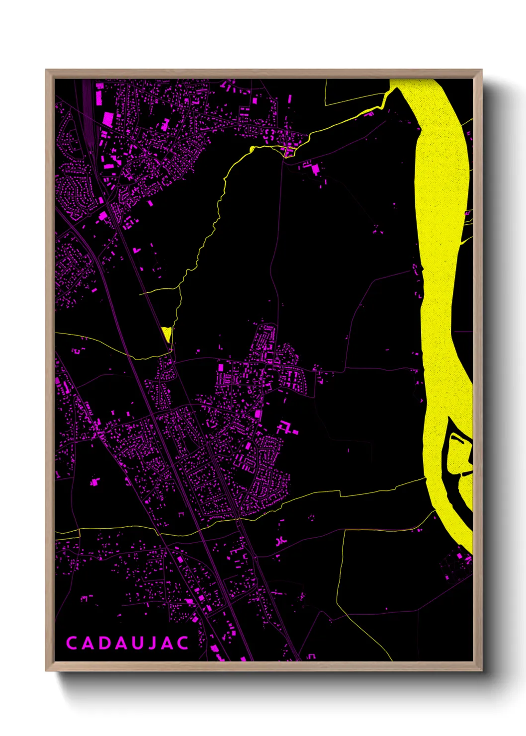 Une affiche de carte sur Cadaujac