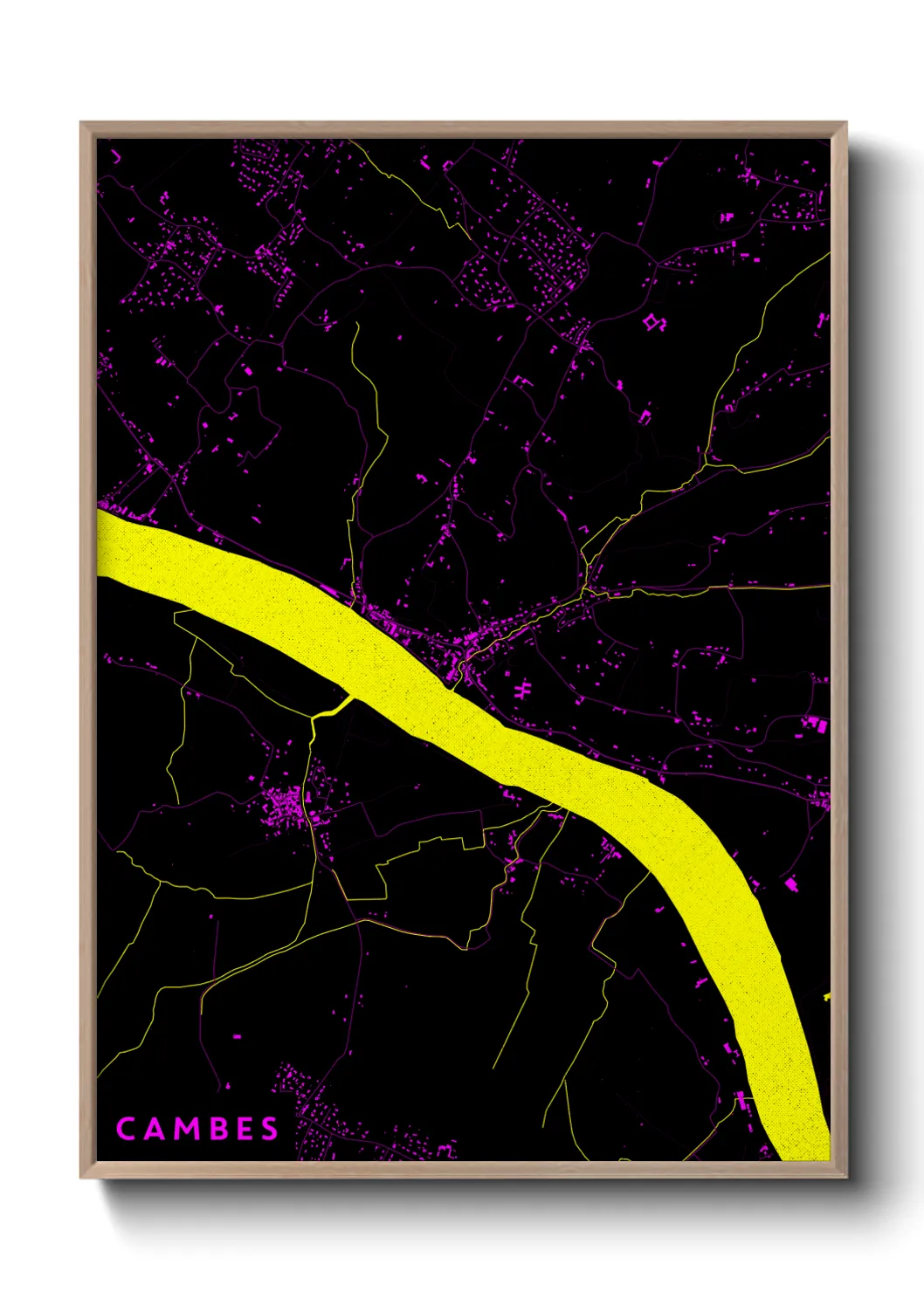 Une affiche de carte sur Cambes