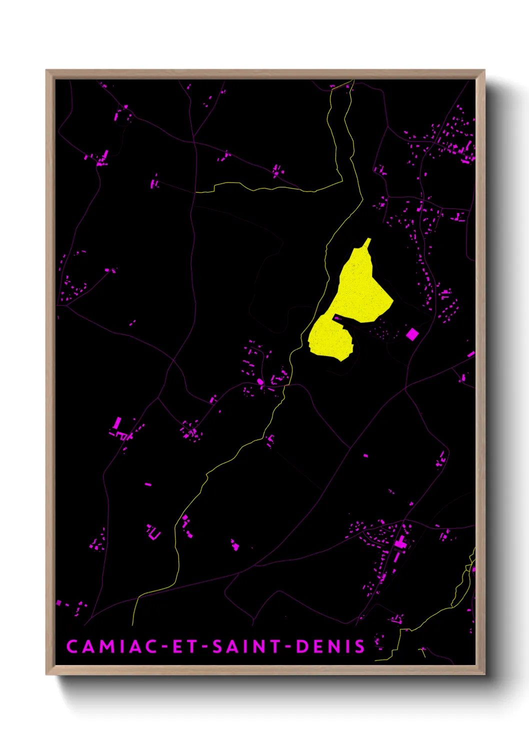Une affiche de carte sur Camiac-et-Saint-Denis