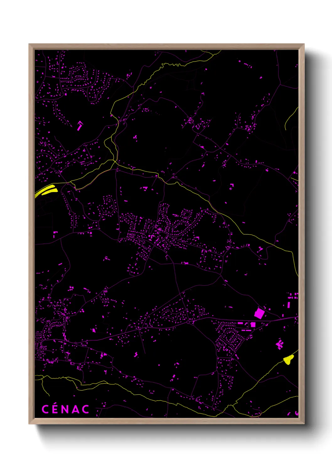 Une affiche de carte sur Cénac