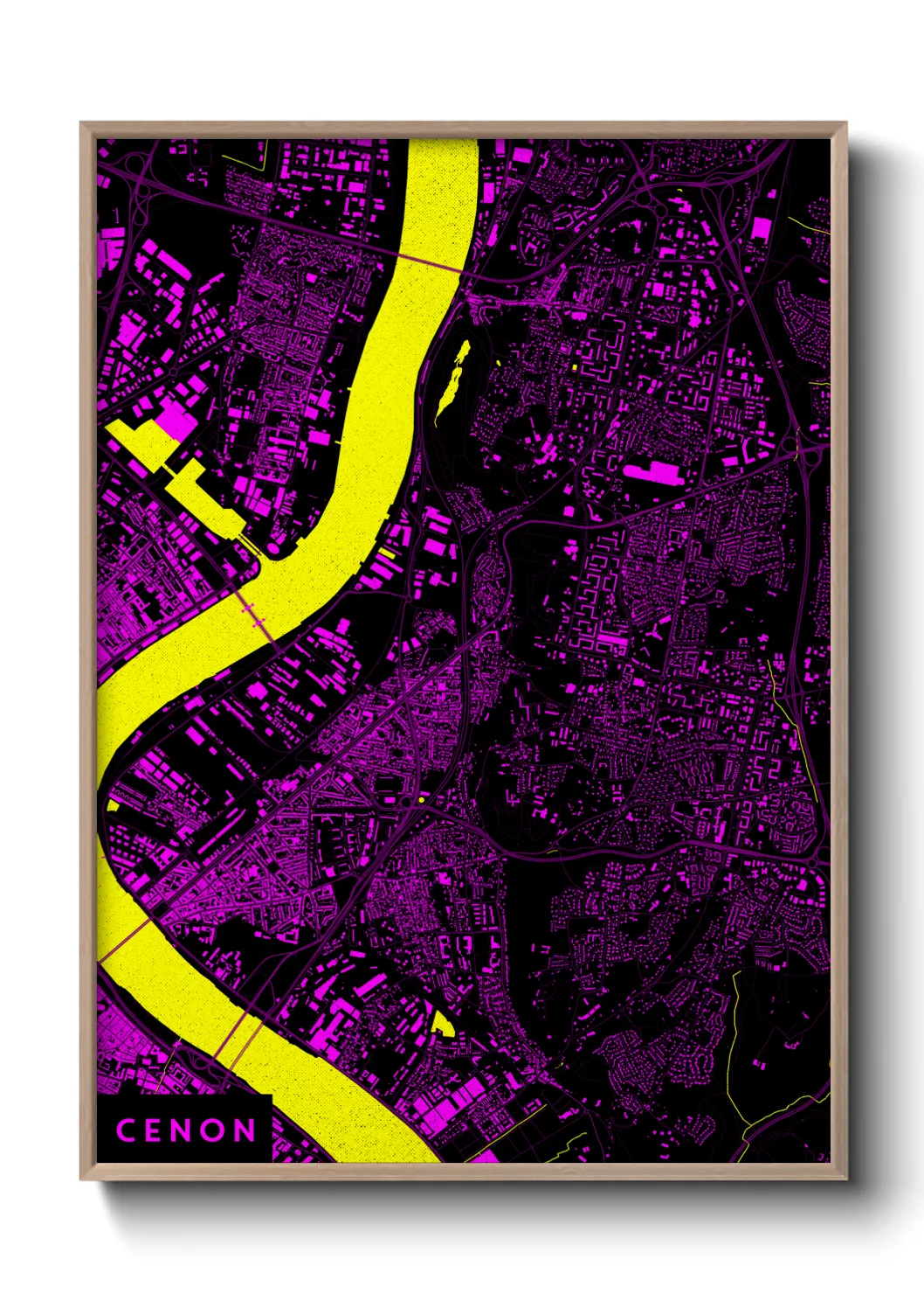 Une affiche de carte sur Cenon