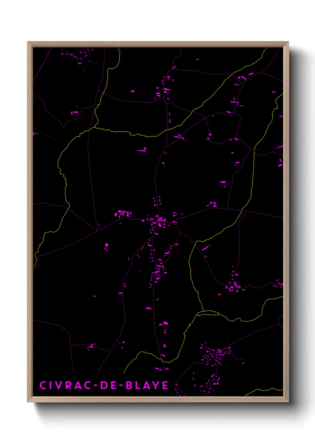 Une affiche de carte sur Civrac-de-Blaye