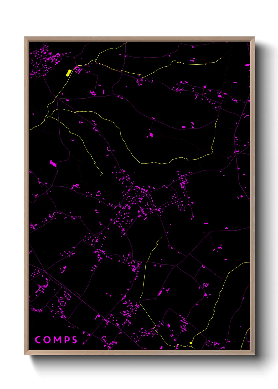 Une affiche de carte sur Comps