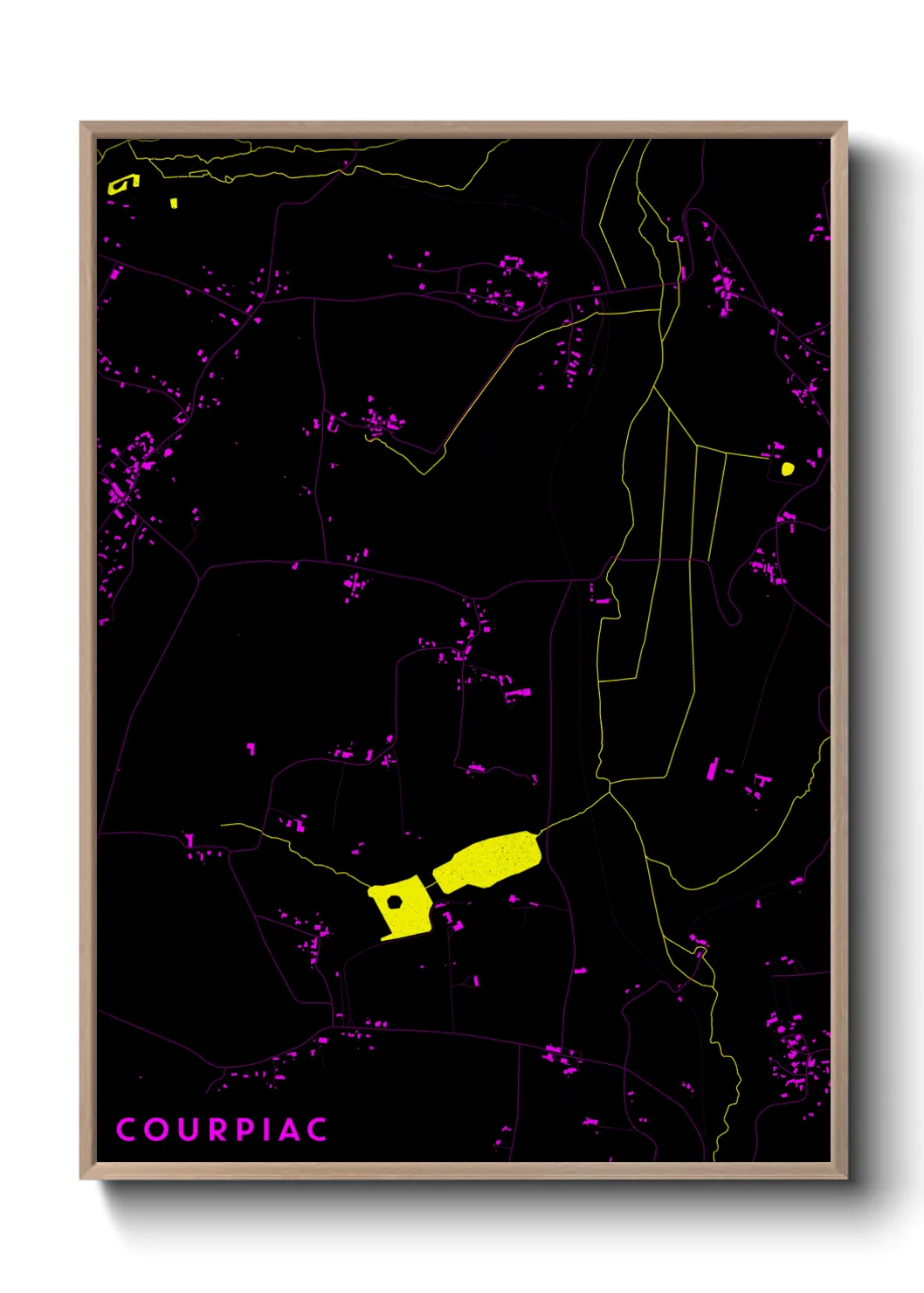 Une affiche de carte sur Courpiac