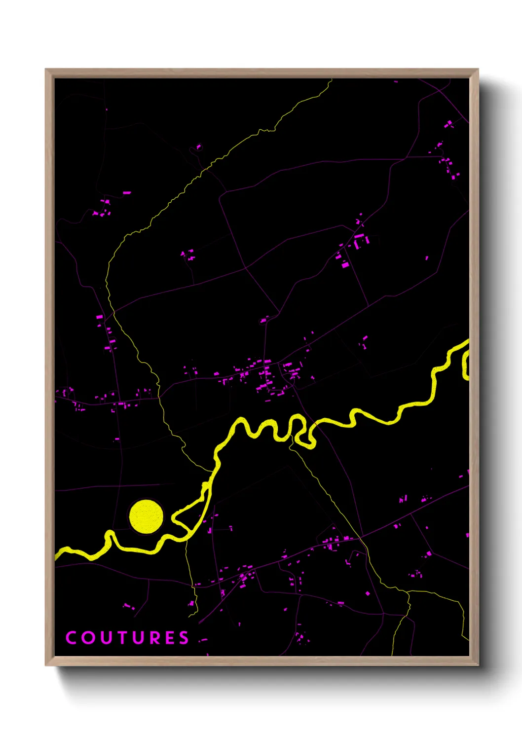 Une affiche de carte sur Coutures