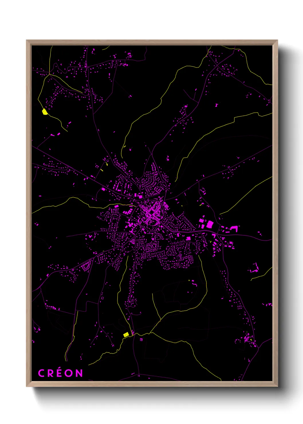 Une affiche de carte sur Créon