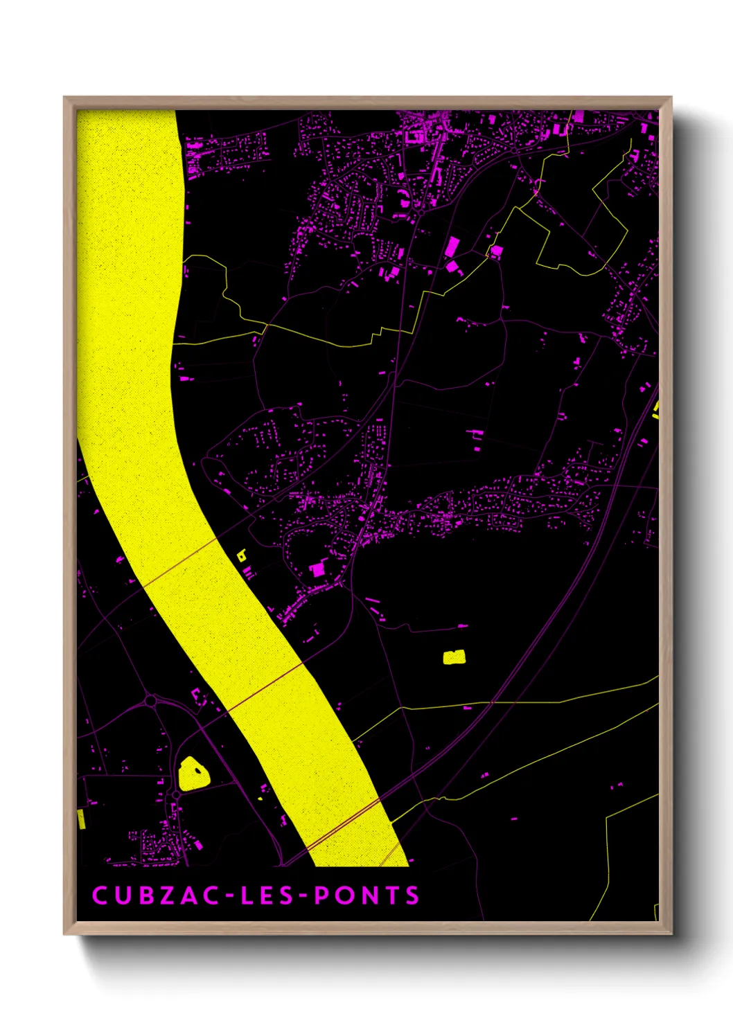 Une affiche de carte sur Cubzac-les-Ponts