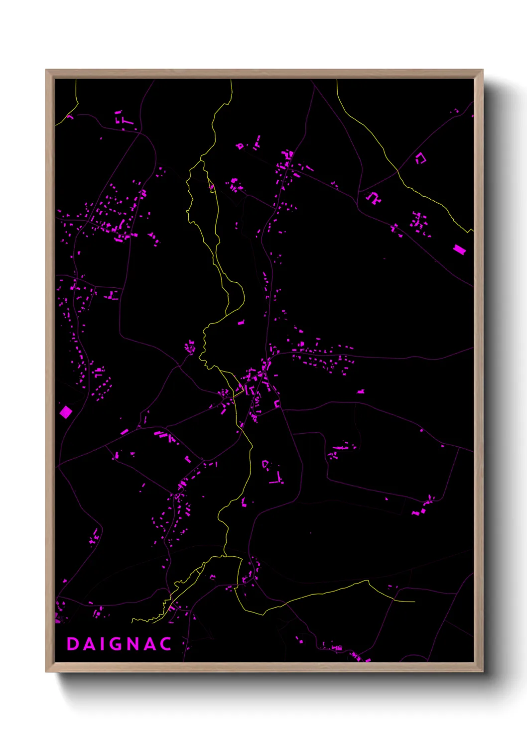 Une affiche de carte sur Daignac