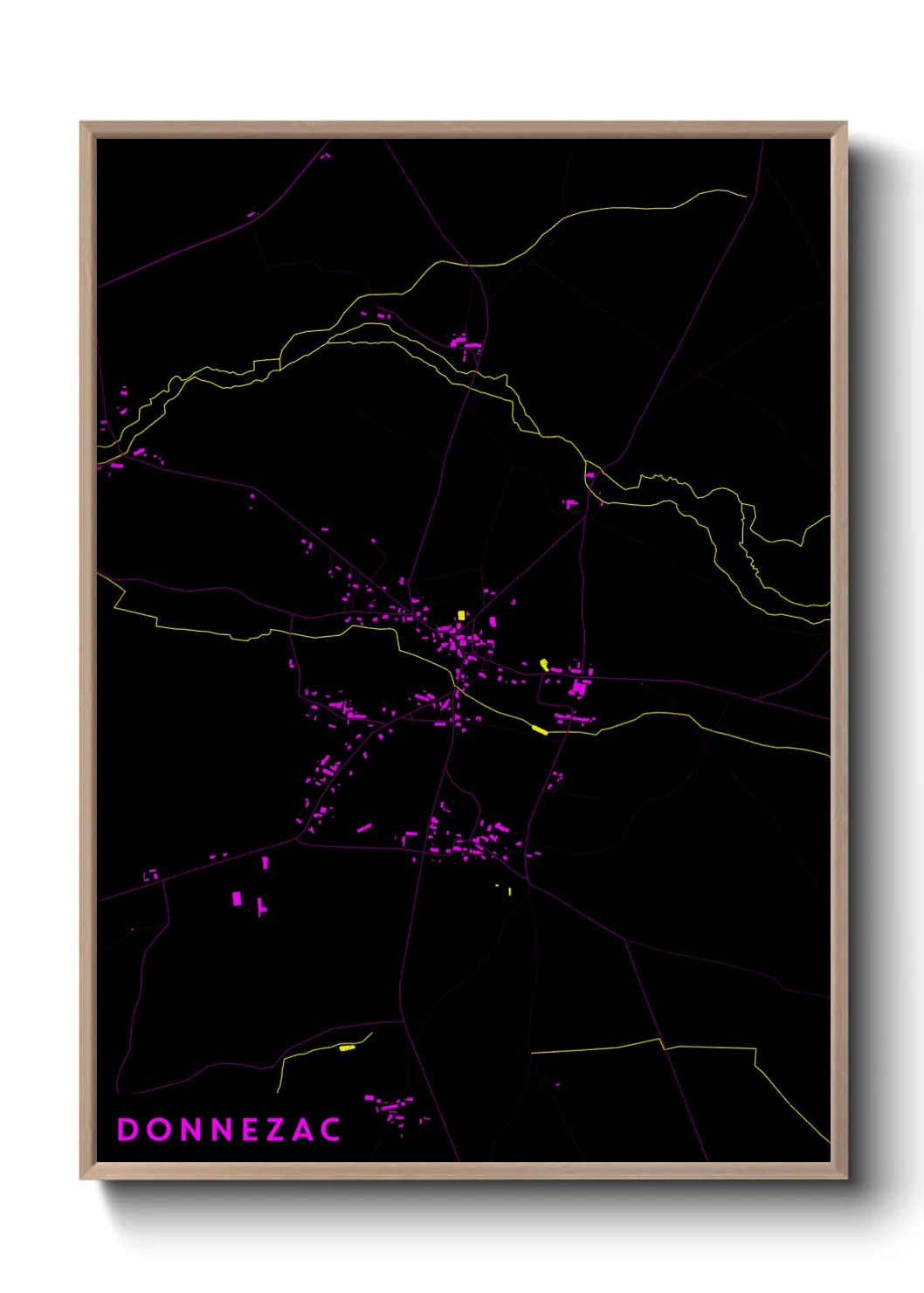 Une affiche de carte sur Donnezac