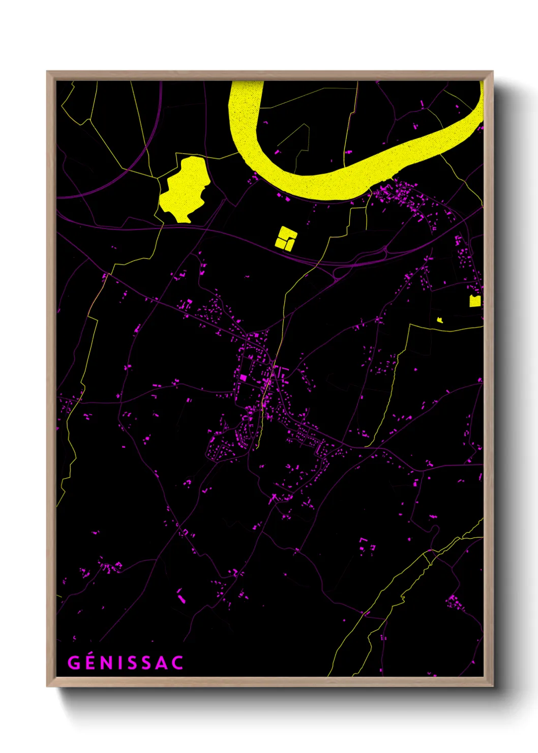 Une affiche de carte sur Génissac