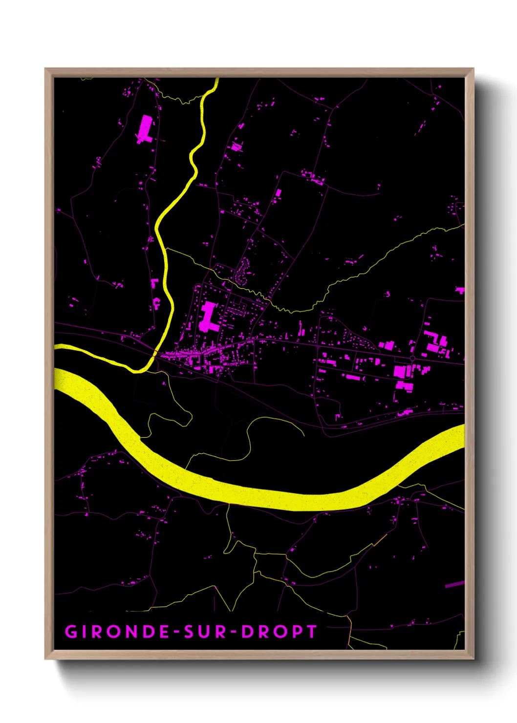 Une affiche de carte sur Gironde-sur-Dropt
