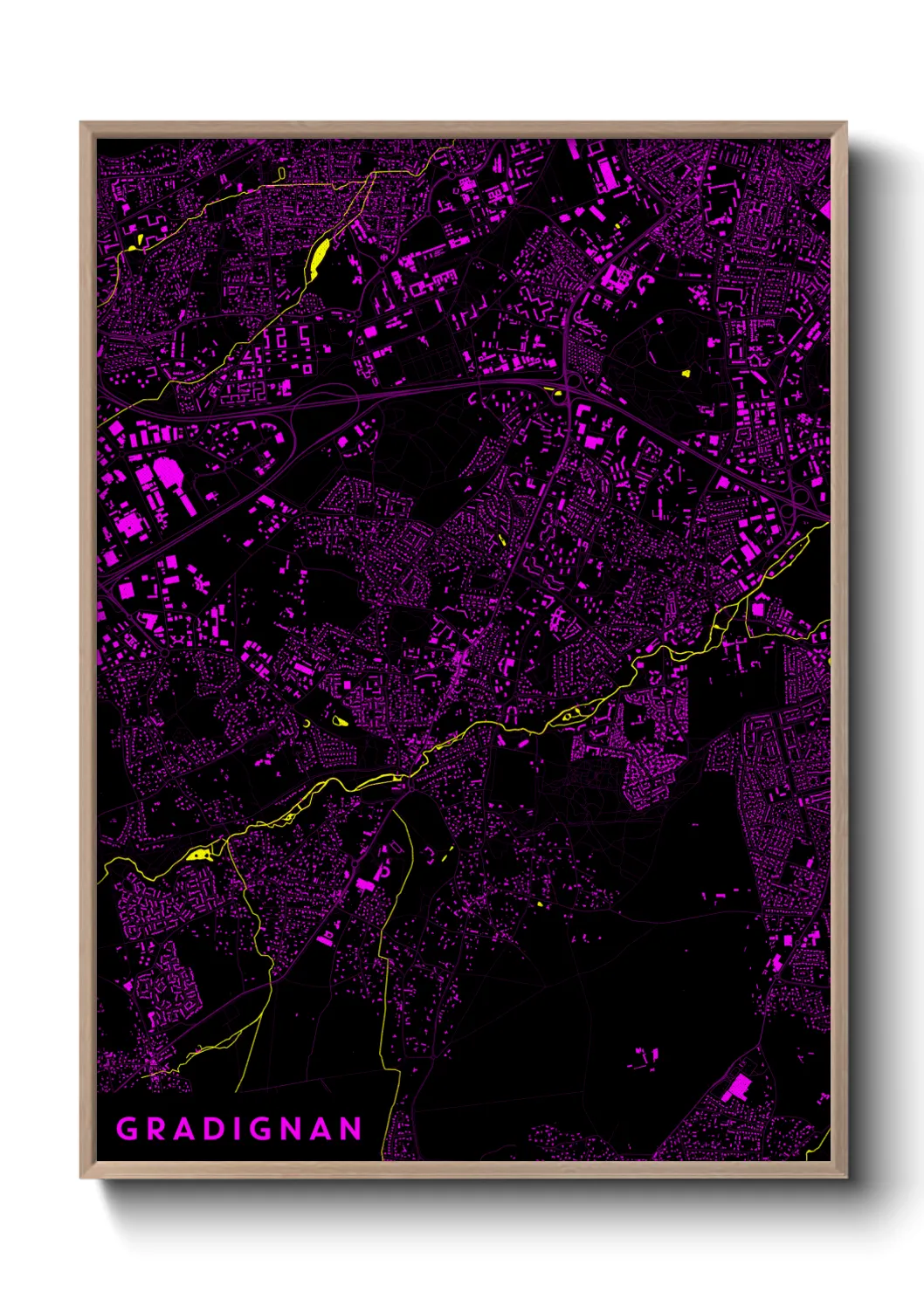 Une affiche de carte sur Gradignan