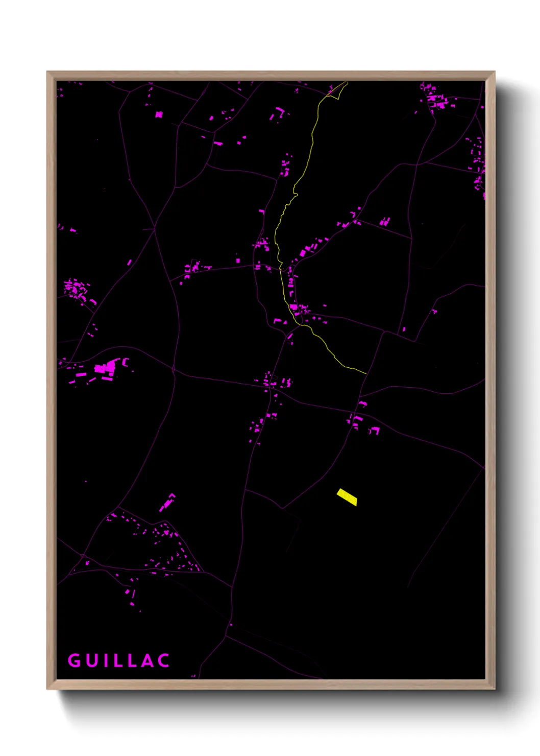 Une affiche de carte sur Guillac