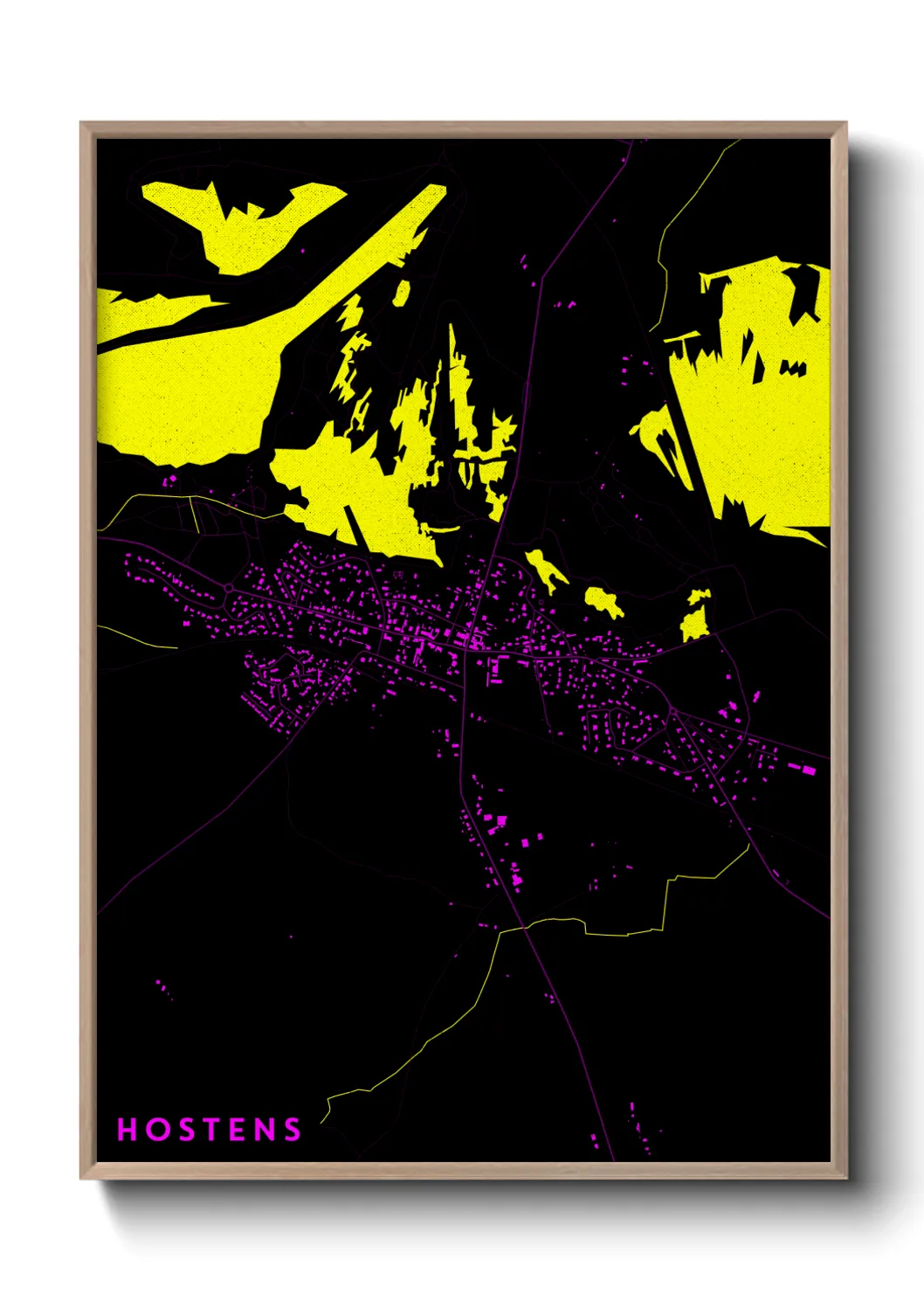 Une affiche de carte sur Hostens