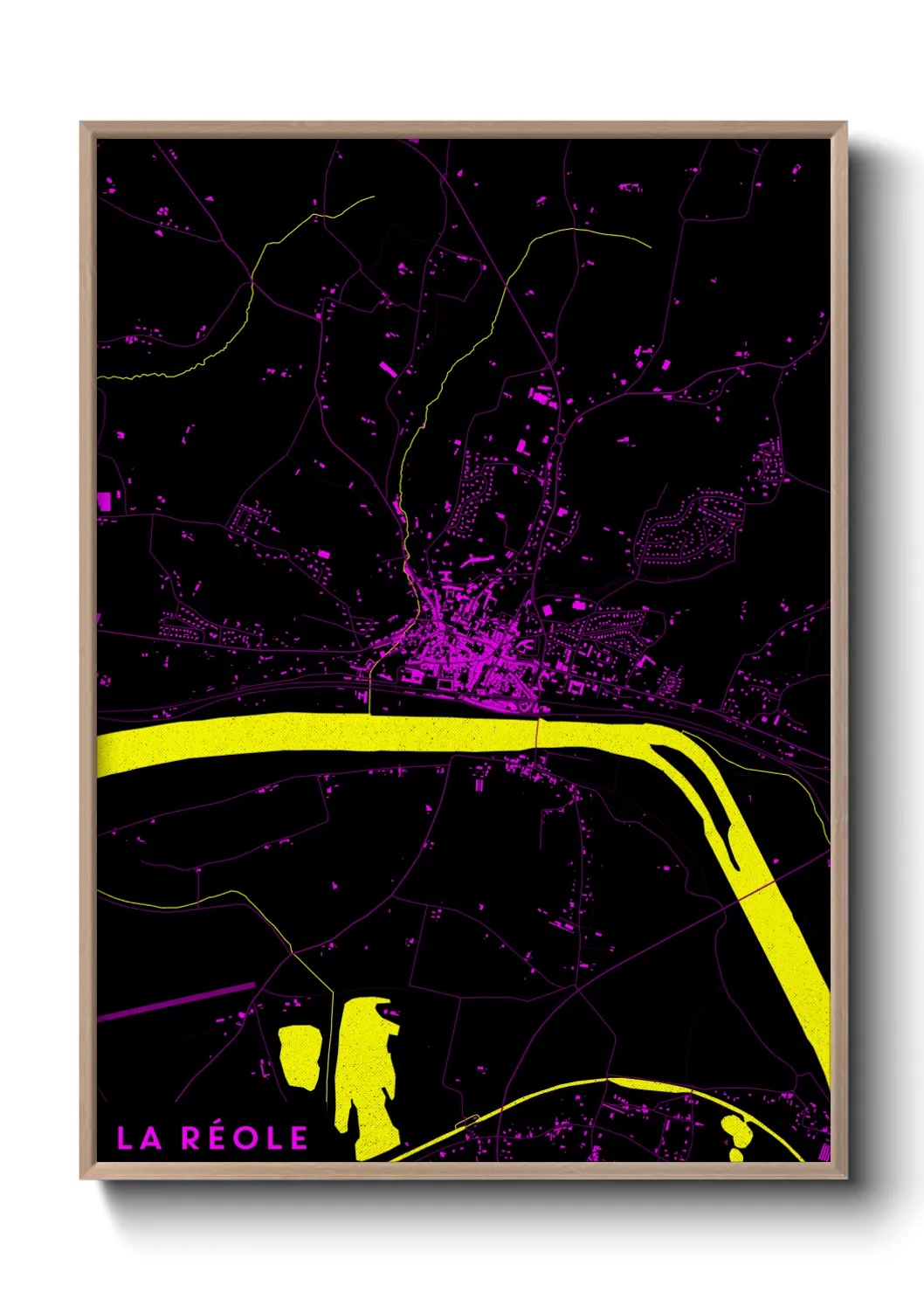 Une affiche de carte sur La Réole