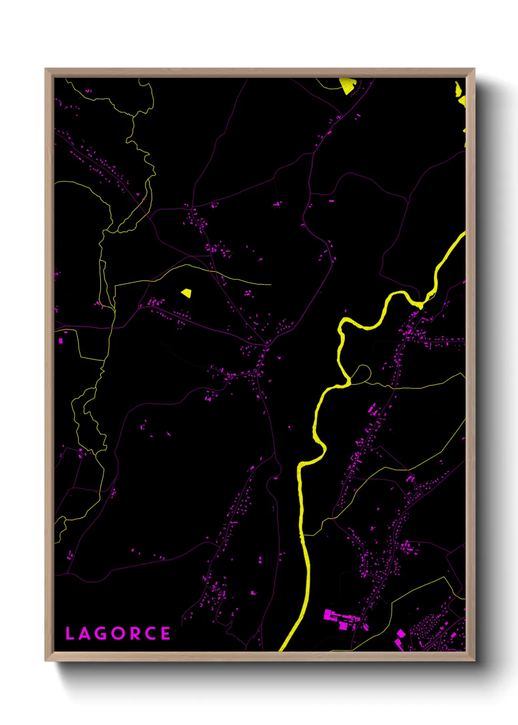 Une affiche de carte sur Lagorce