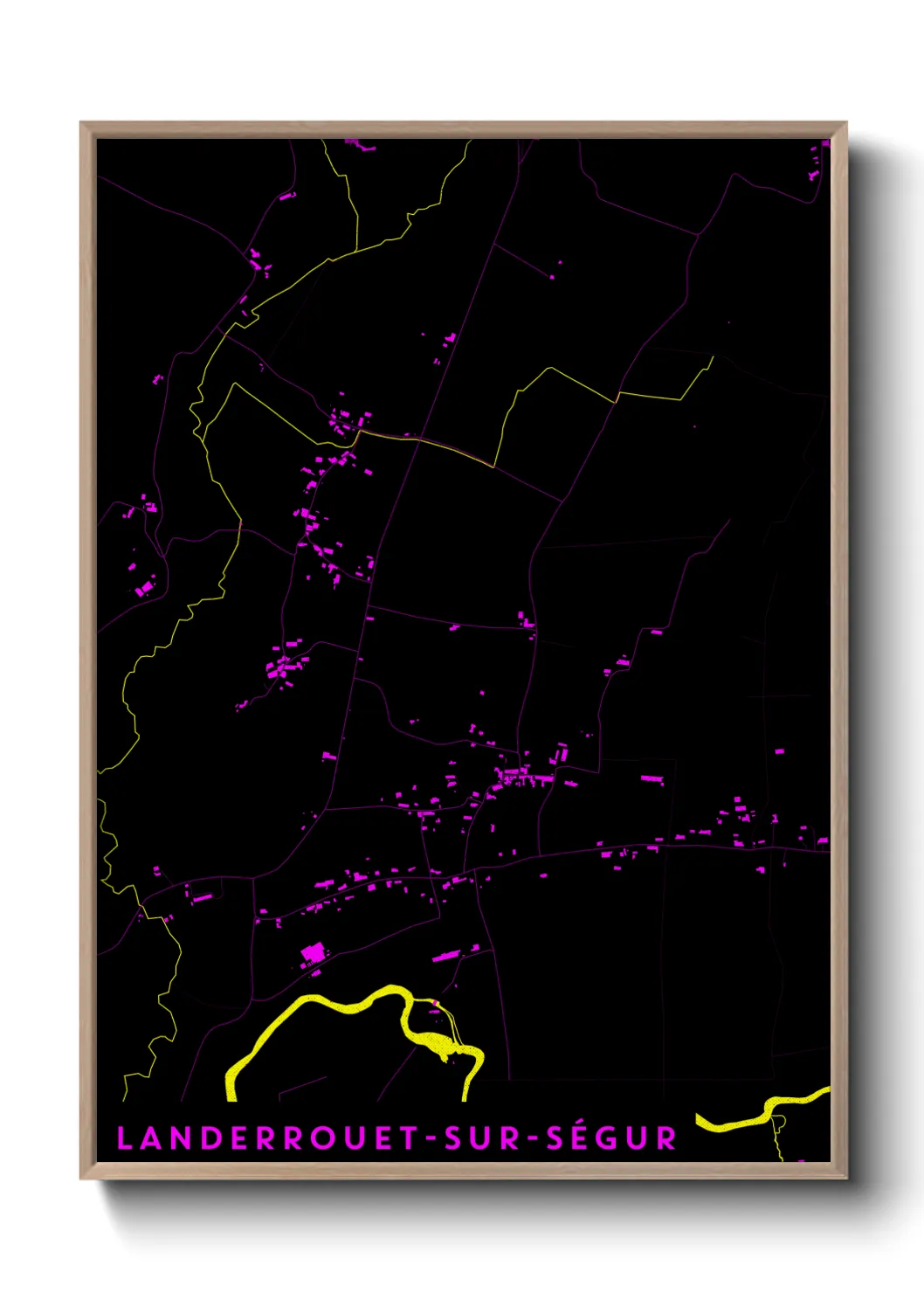 Une affiche de carte sur Landerrouet-sur-Ségur