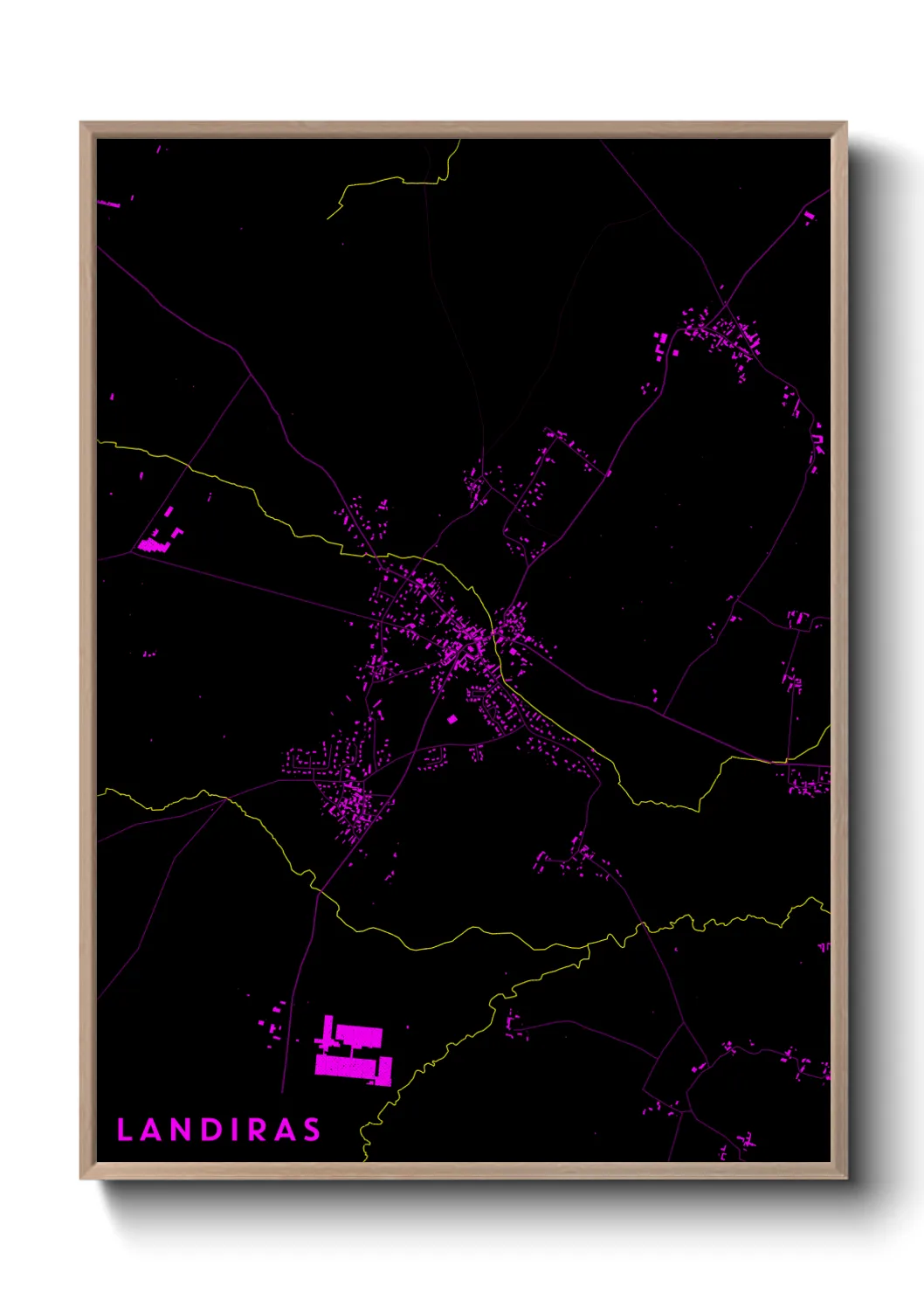 Une affiche de carte sur Landiras