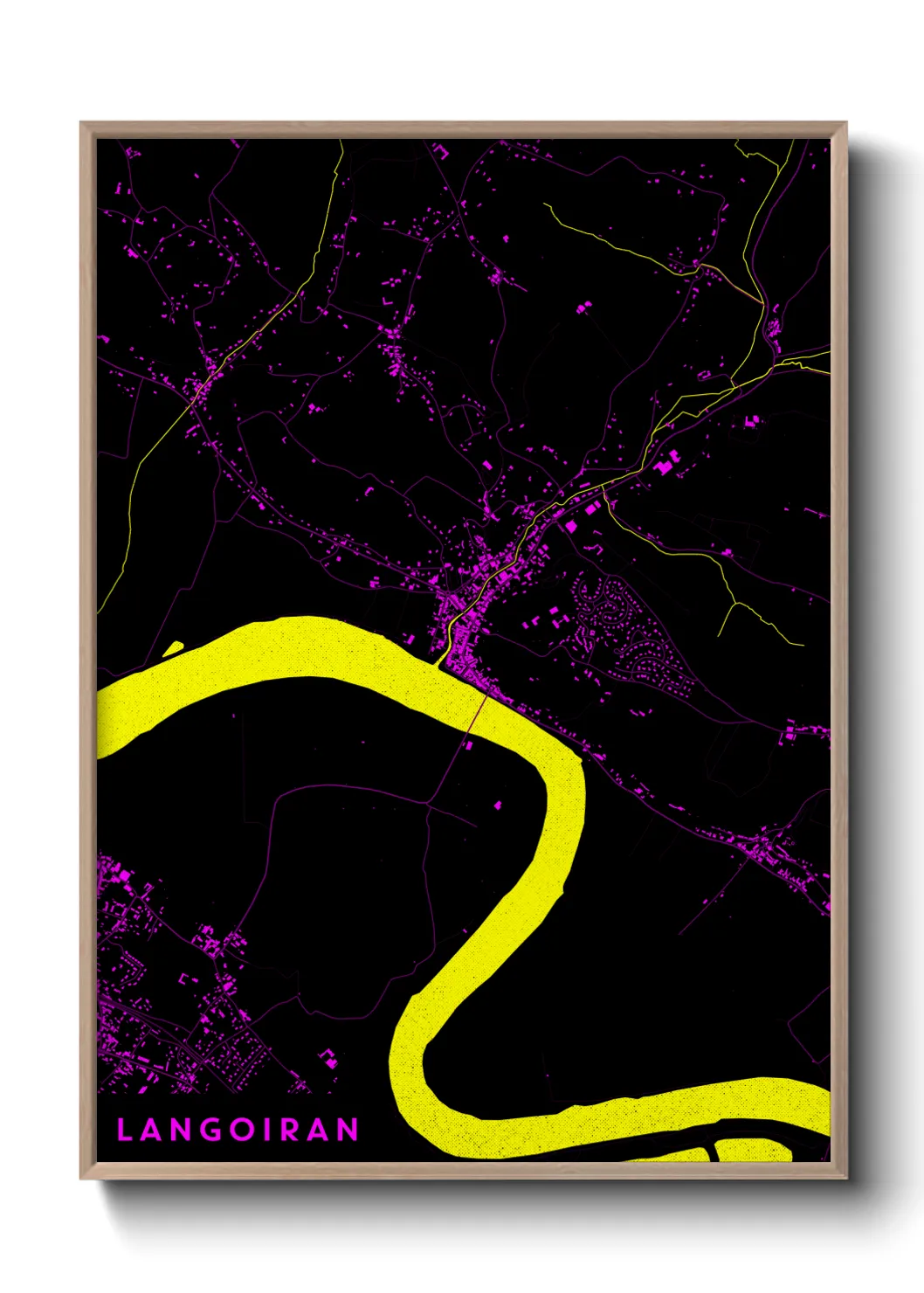 Une affiche de carte sur Langoiran