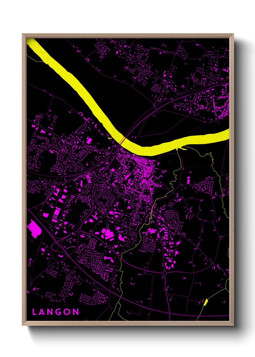 Une affiche de carte sur Langon