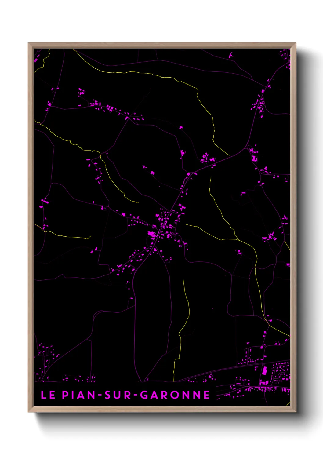 Une affiche de carte sur Le Pian-sur-Garonne