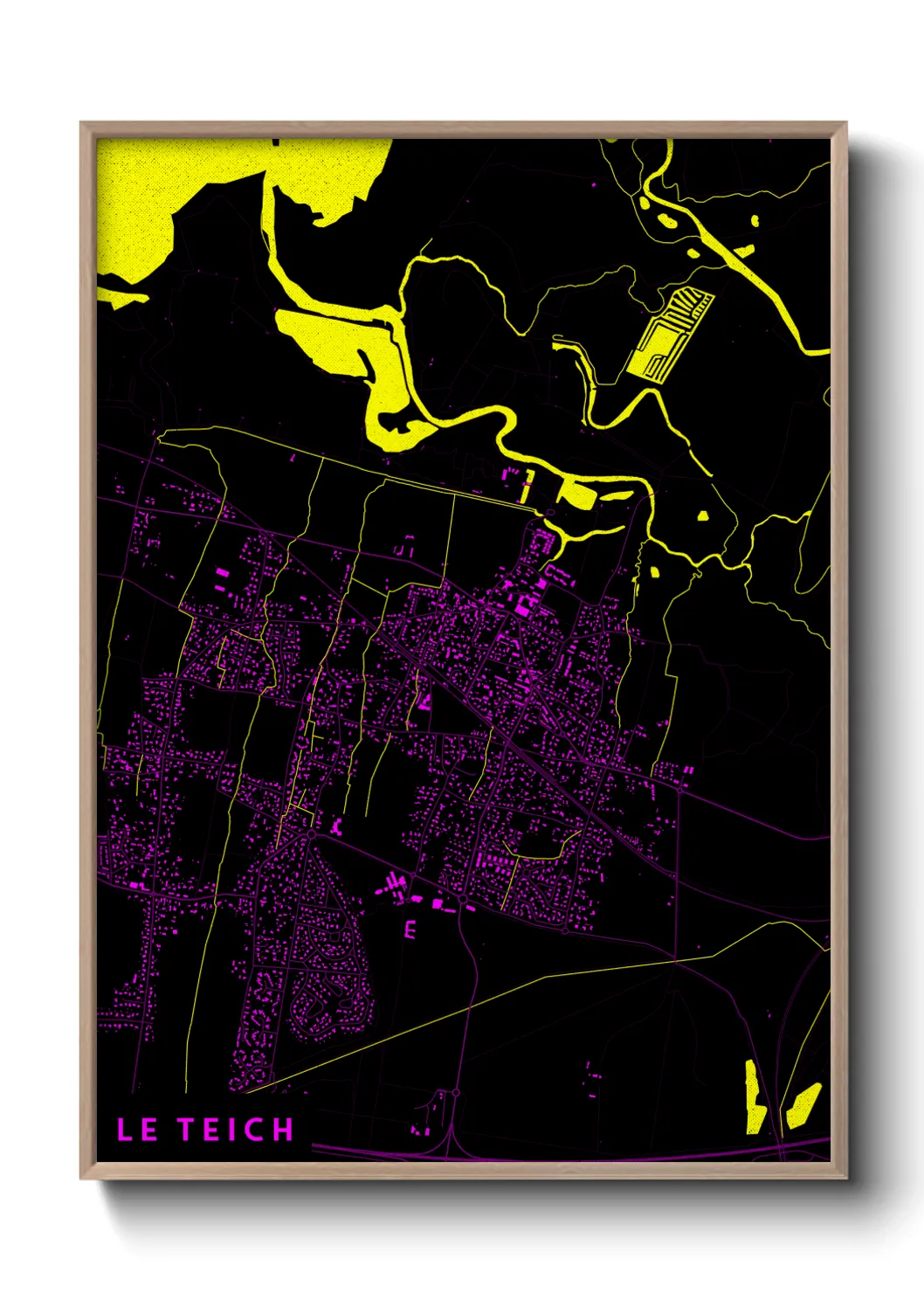 Une affiche de carte sur Le Teich