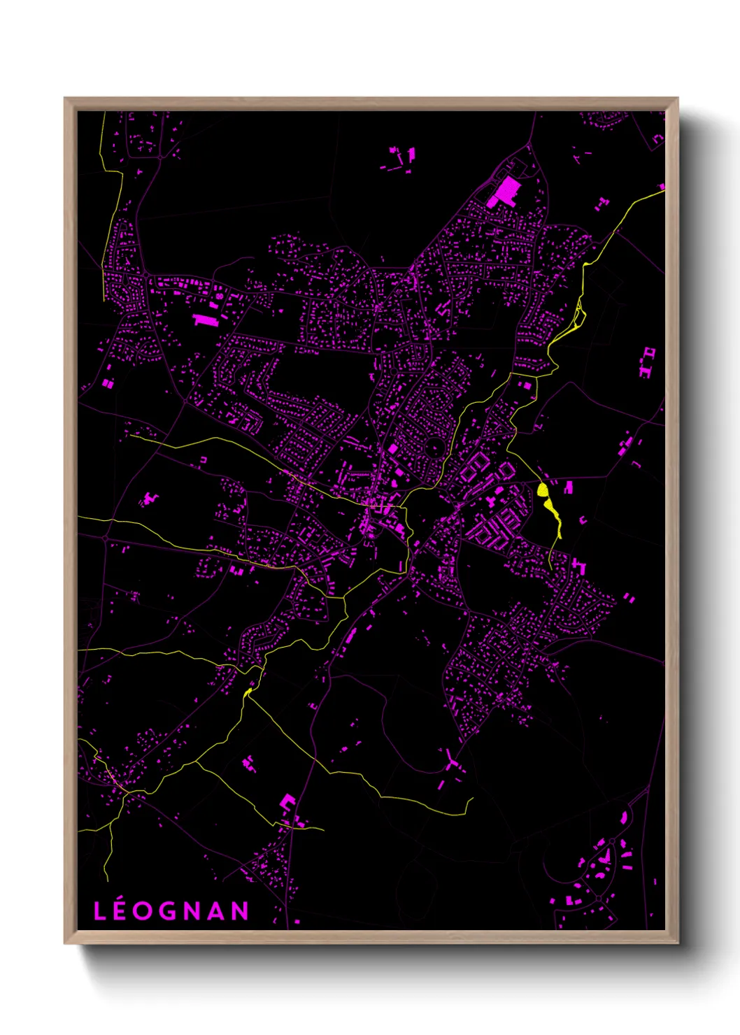 Une affiche de carte sur Léognan