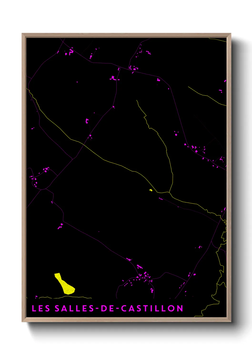 Une affiche de carte sur Les Salles-de-Castillon
