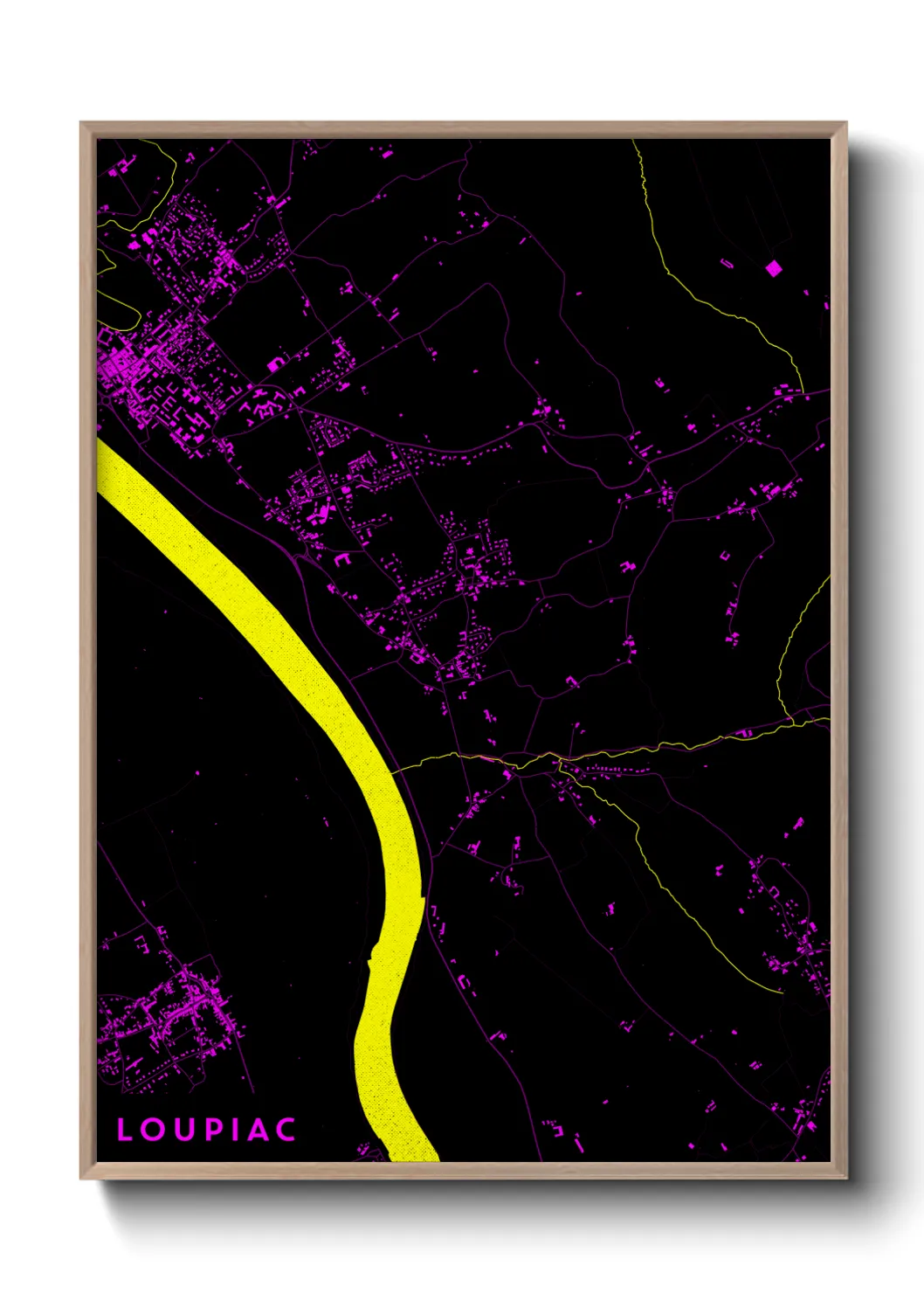 Une affiche de carte sur Loupiac