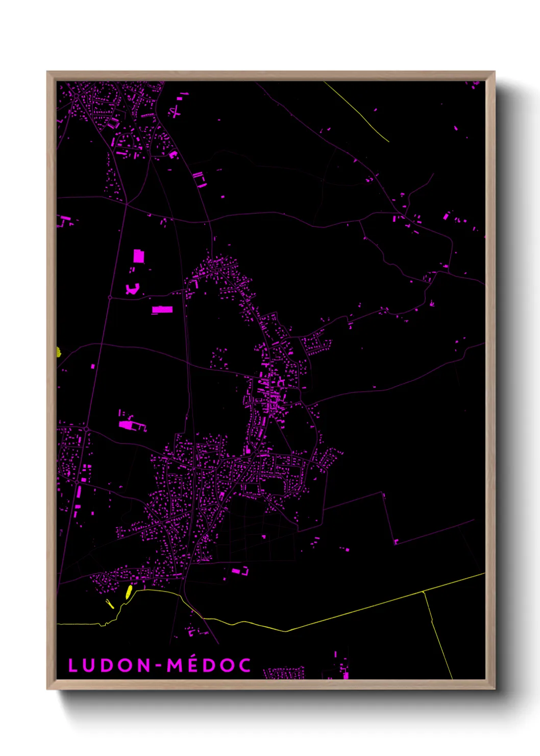Une affiche de carte sur Ludon-Médoc