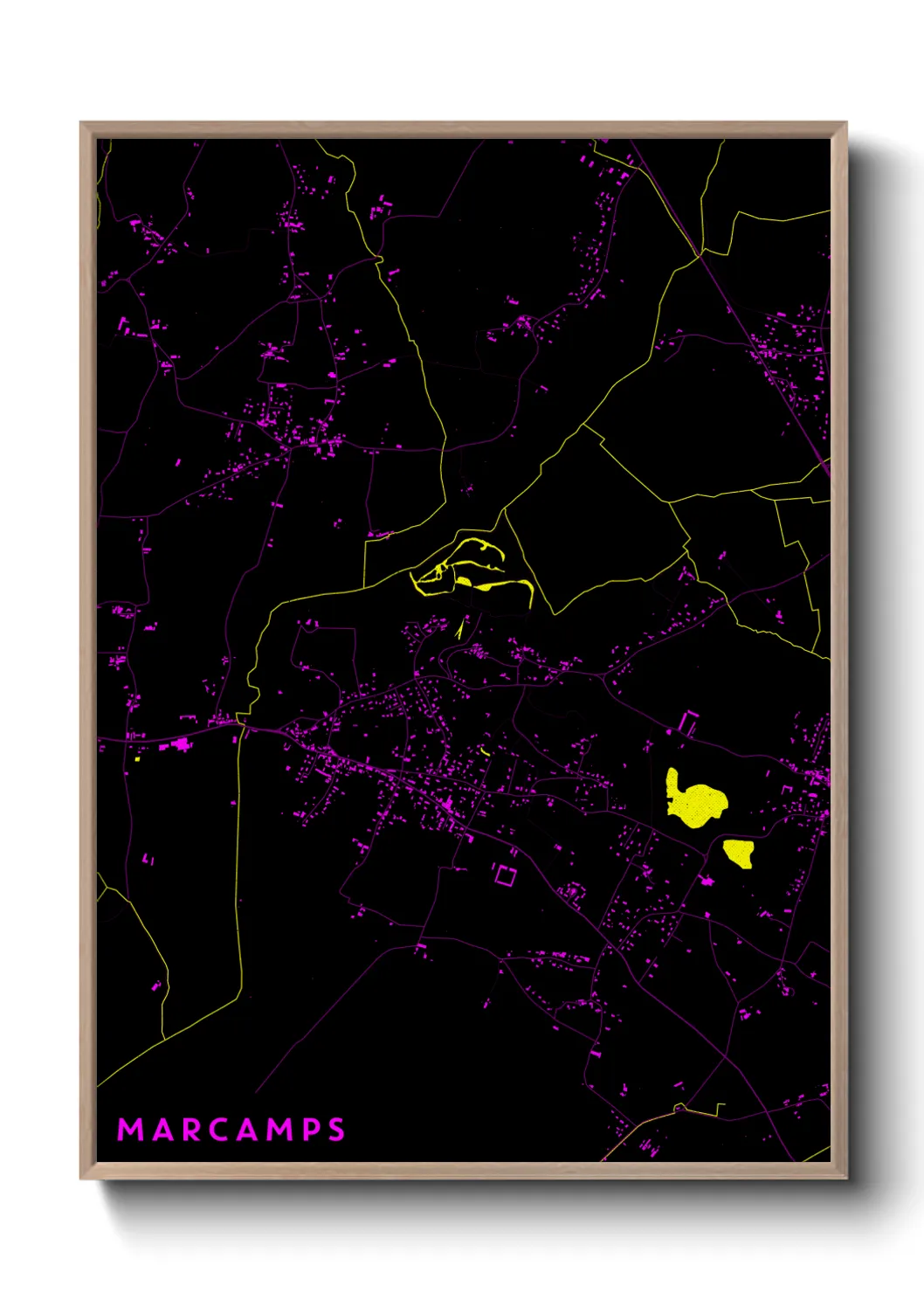 Une affiche de carte sur Marcamps
