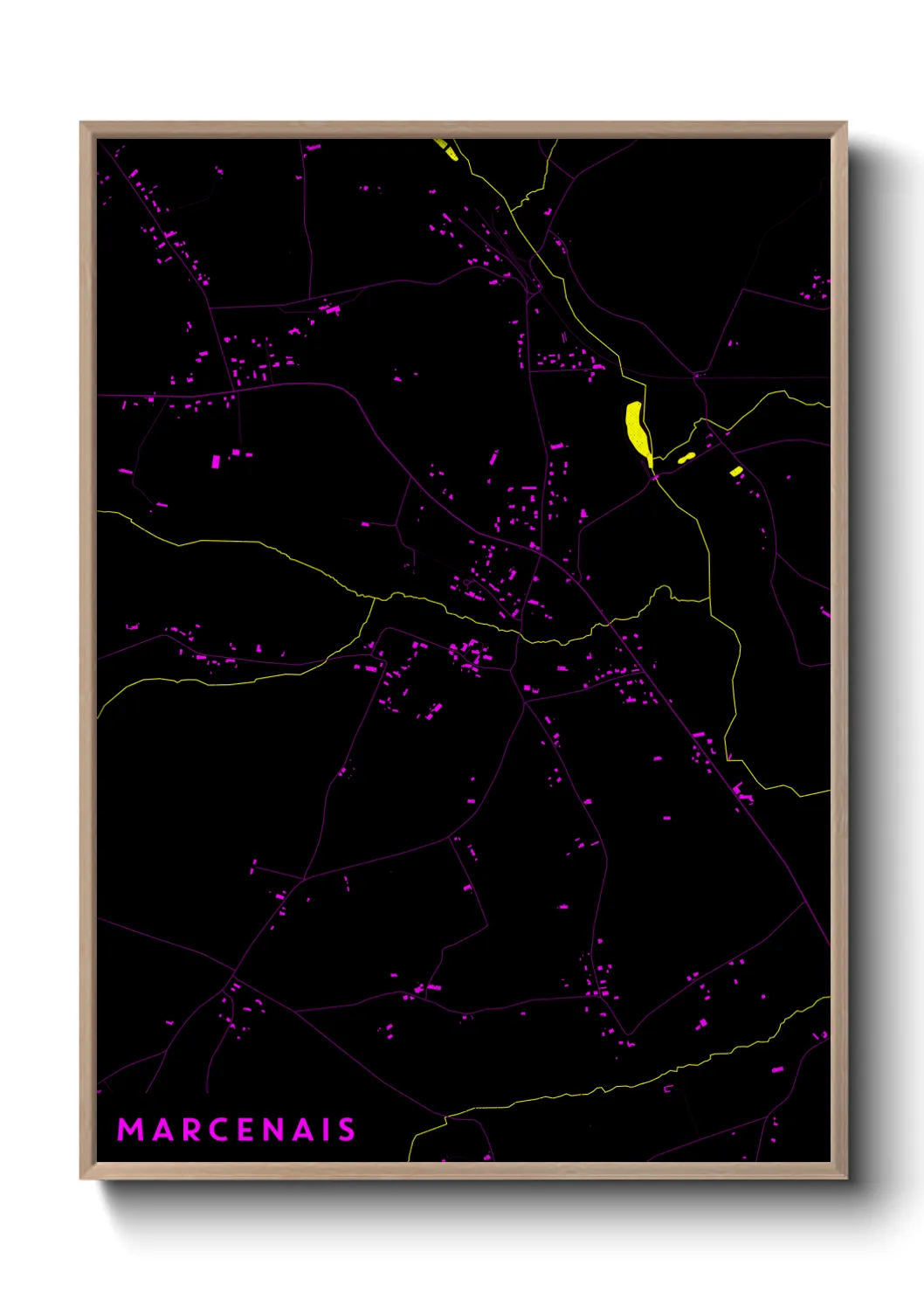 Une affiche de carte sur Marcenais
